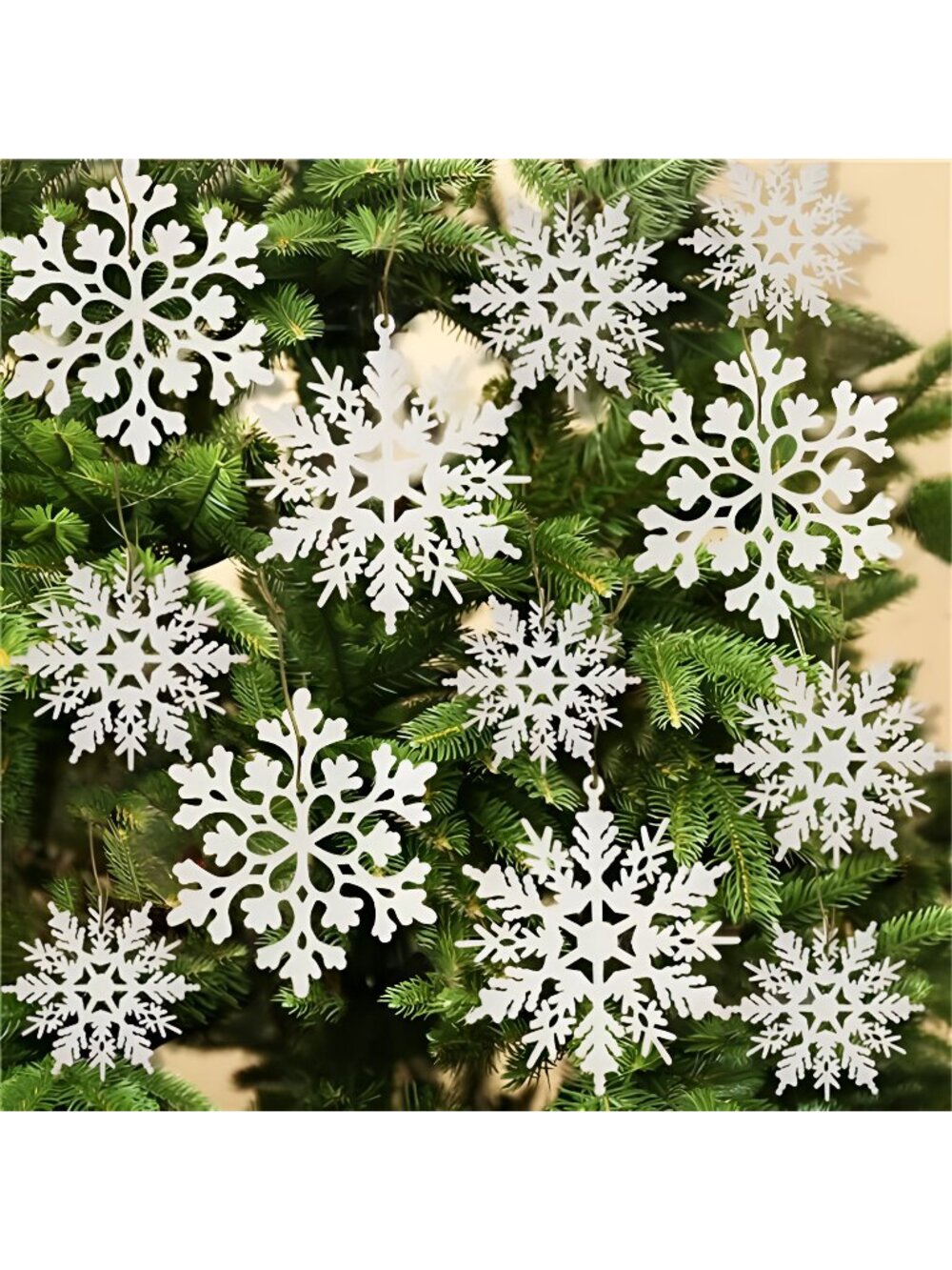 36pcs Snowflakes-Christmas Tree Decorations, Snowflake Ornaments for Tree